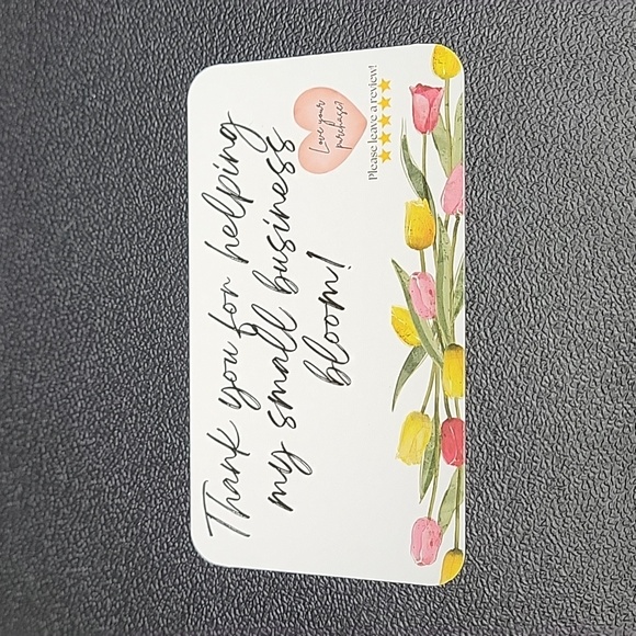 Thank You Cards: Cow Tulip Watercolor Blue Pink Purple Green Red Orange Qty 50 - Picture 5 of 13